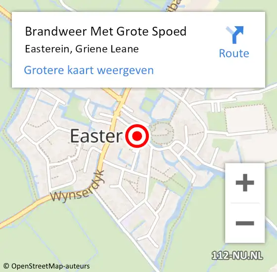 Locatie op kaart van de 112 melding: Brandweer Met Grote Spoed Naar Easterein, Griene Leane op 1 juni 2022 12:29