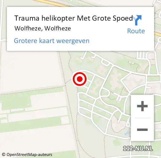 Locatie op kaart van de 112 melding: Trauma helikopter Met Grote Spoed Naar Wolfheze, Wolfheze op 1 juni 2022 12:29