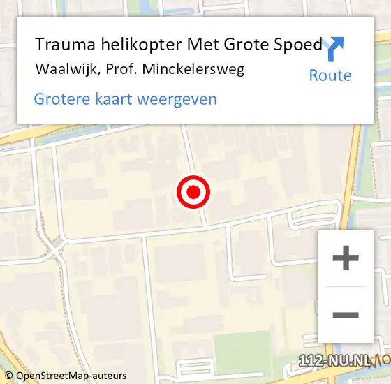 Locatie op kaart van de 112 melding: Trauma helikopter Met Grote Spoed Naar Waalwijk, Prof. Minckelersweg op 1 juni 2022 14:25
