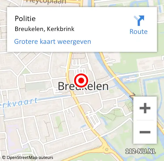 Locatie op kaart van de 112 melding: Politie Breukelen, Kerkbrink op 1 juni 2022 14:36