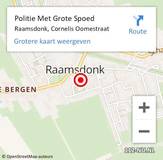 Locatie op kaart van de 112 melding: Politie Met Grote Spoed Naar Raamsdonk, Cornelis Oomestraat op 1 juni 2022 14:46