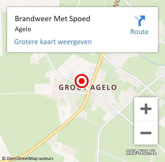 Locatie op kaart van de 112 melding: Brandweer Met Spoed Naar Agelo op 18 juli 2014 22:20