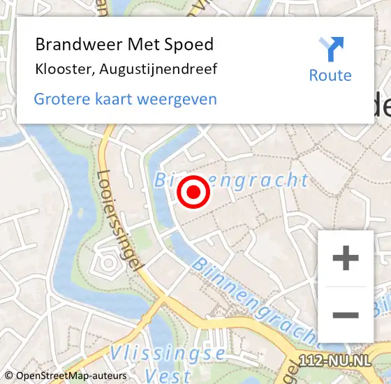 Locatie op kaart van de 112 melding: Brandweer Met Spoed Naar Klooster, Augustijnendreef op 18 juli 2014 22:23