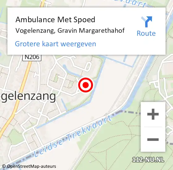 Locatie op kaart van de 112 melding: Ambulance Met Spoed Naar Vogelenzang, Gravin Margarethahof op 1 juni 2022 16:31