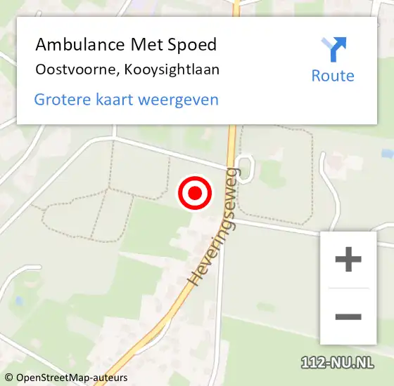 Locatie op kaart van de 112 melding: Ambulance Met Spoed Naar Oostvoorne, Kooysightlaan op 1 juni 2022 17:24