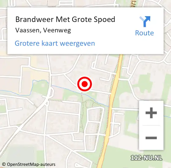 Locatie op kaart van de 112 melding: Brandweer Met Grote Spoed Naar Vaassen, Veenweg op 1 juni 2022 17:52