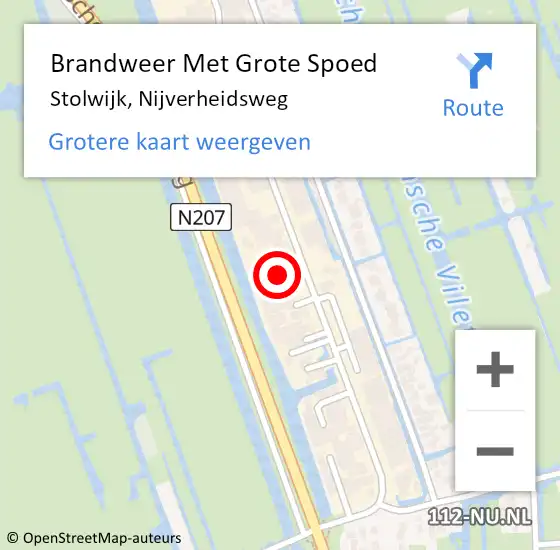 Locatie op kaart van de 112 melding: Brandweer Met Grote Spoed Naar Stolwijk, Nijverheidsweg op 1 juni 2022 17:52