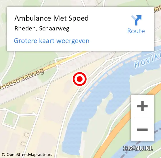 Locatie op kaart van de 112 melding: Ambulance Met Spoed Naar Rheden, Schaarweg op 1 juni 2022 18:10