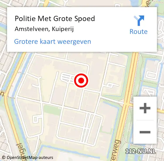 Locatie op kaart van de 112 melding: Politie Met Grote Spoed Naar Amstelveen, Kuiperij op 1 juni 2022 18:24