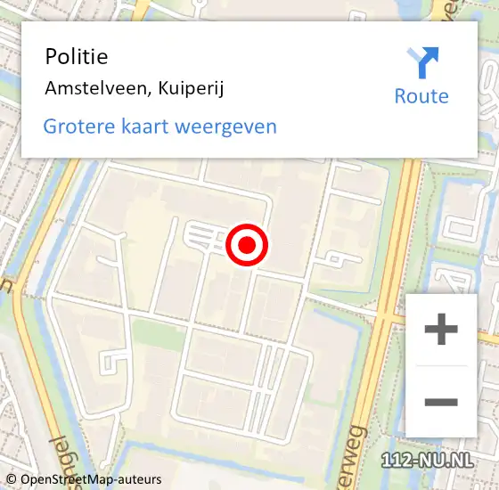 Locatie op kaart van de 112 melding: Politie Amstelveen, Kuiperij op 1 juni 2022 18:24