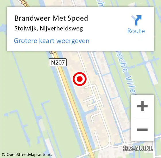 Locatie op kaart van de 112 melding: Brandweer Met Spoed Naar Stolwijk, Nijverheidsweg op 1 juni 2022 18:50