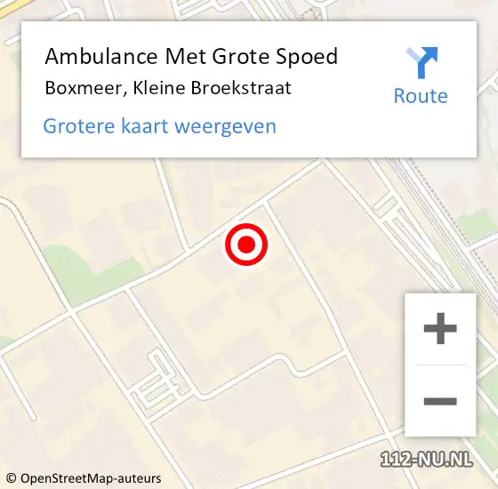 Locatie op kaart van de 112 melding: Ambulance Met Grote Spoed Naar Boxmeer, Kleine Broekstraat op 1 juni 2022 19:07