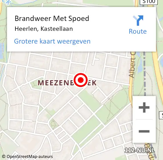 Locatie op kaart van de 112 melding: Brandweer Met Spoed Naar Heerlen, Kasteellaan op 1 juni 2022 19:11