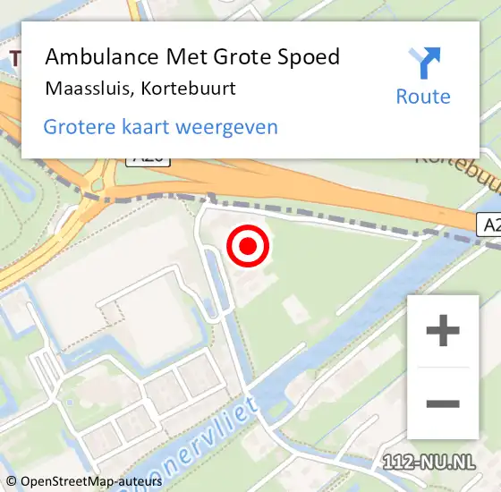 Locatie op kaart van de 112 melding: Ambulance Met Grote Spoed Naar Maassluis, Kortebuurt op 1 juni 2022 19:31