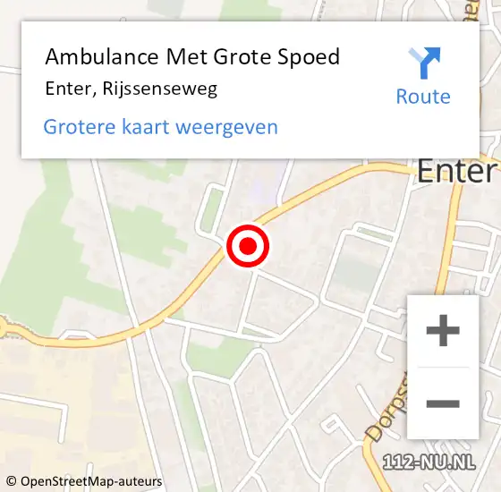 Locatie op kaart van de 112 melding: Ambulance Met Grote Spoed Naar Enter, Rijssenseweg op 1 juni 2022 19:35
