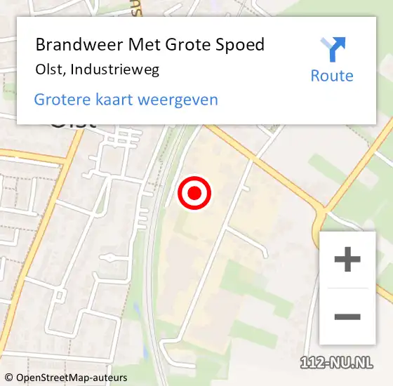 Locatie op kaart van de 112 melding: Brandweer Met Grote Spoed Naar Olst, Industrieweg op 1 juni 2022 21:57