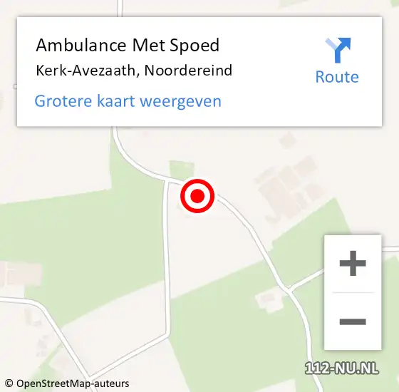 Locatie op kaart van de 112 melding: Ambulance Met Spoed Naar Kerk-Avezaath, Noordereind op 1 juni 2022 22:30