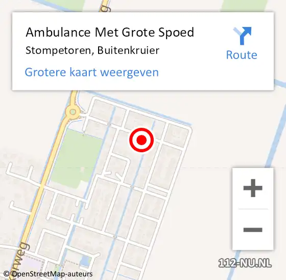 Locatie op kaart van de 112 melding: Ambulance Met Grote Spoed Naar Stompetoren, Buitenkruier op 1 juni 2022 23:54