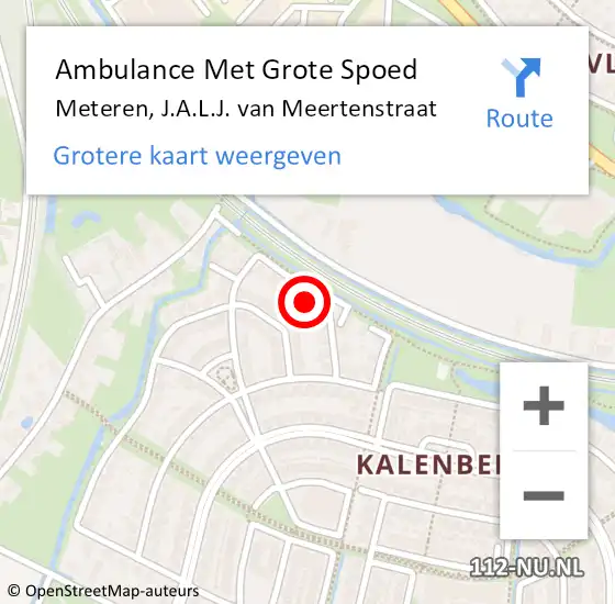 Locatie op kaart van de 112 melding: Ambulance Met Grote Spoed Naar Meteren, J.A.L.J. van Meertenstraat op 2 juni 2022 00:02