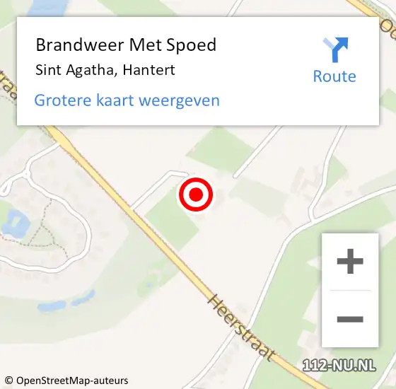 Locatie op kaart van de 112 melding: Brandweer Met Spoed Naar Sint Agatha, Hantert op 2 juni 2022 00:49