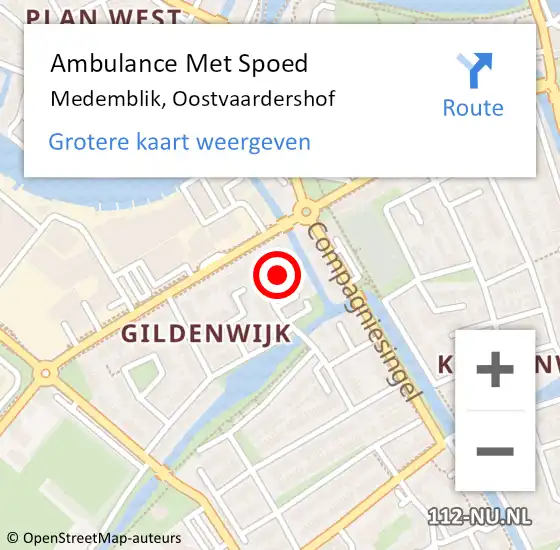 Locatie op kaart van de 112 melding: Ambulance Met Spoed Naar Medemblik, Oostvaardershof op 2 juni 2022 02:03
