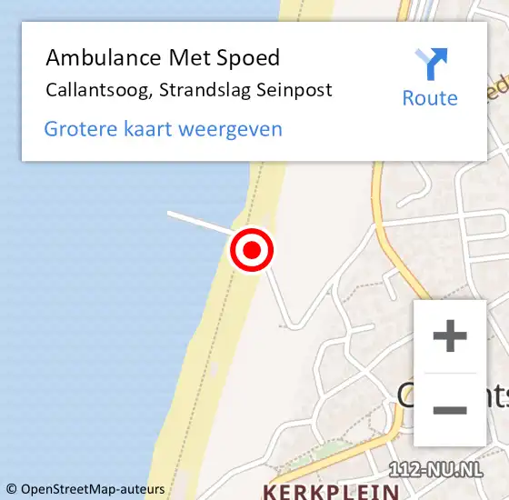 Locatie op kaart van de 112 melding: Ambulance Met Spoed Naar Callantsoog, Strandslag Seinpost op 2 juni 2022 03:32