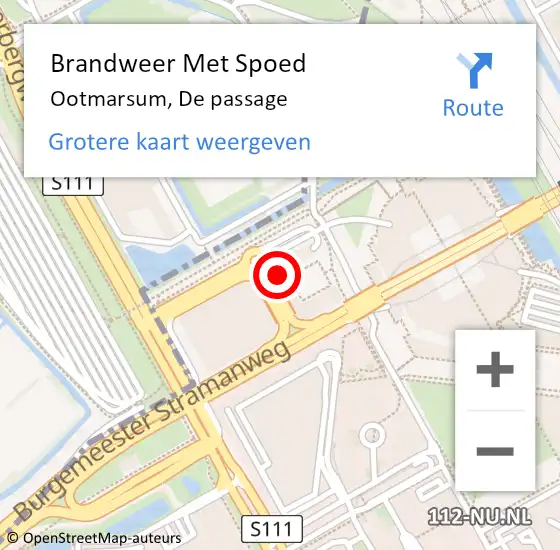 Locatie op kaart van de 112 melding: Brandweer Met Spoed Naar Amsterdam-Zuidoost, De passage op 2 juni 2022 05:27