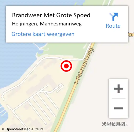 Locatie op kaart van de 112 melding: Brandweer Met Grote Spoed Naar Heijningen, Mannesmannweg op 2 juni 2022 06:24