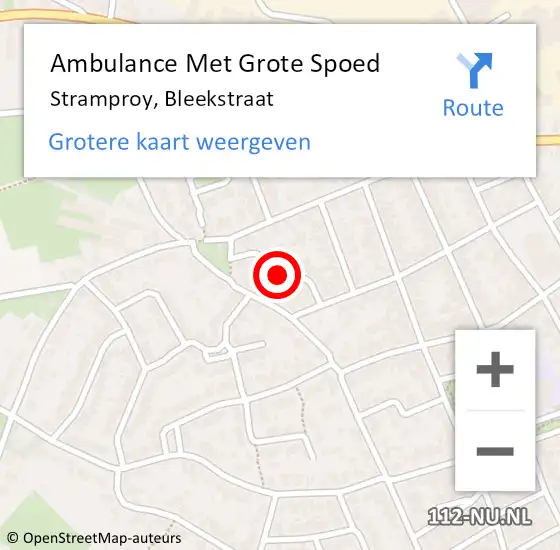 Locatie op kaart van de 112 melding: Ambulance Met Grote Spoed Naar Stramproy, Bleekstraat op 2 juni 2022 06:44