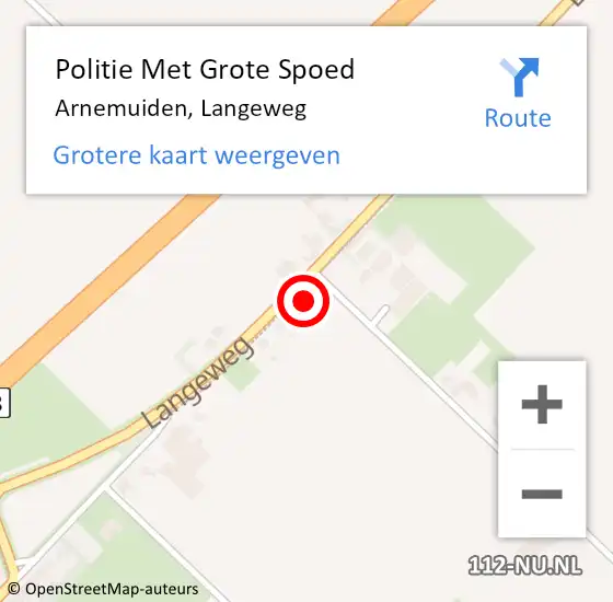 Locatie op kaart van de 112 melding: Politie Met Grote Spoed Naar Arnemuiden, Langeweg op 2 juni 2022 07:57