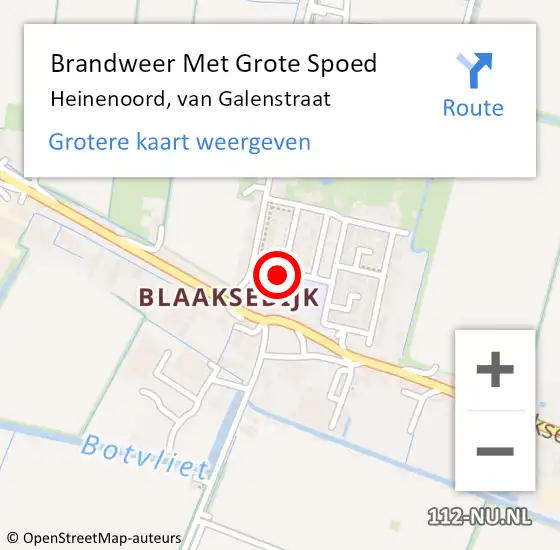 Locatie op kaart van de 112 melding: Brandweer Met Grote Spoed Naar Heinenoord, van Galenstraat op 2 juni 2022 08:08