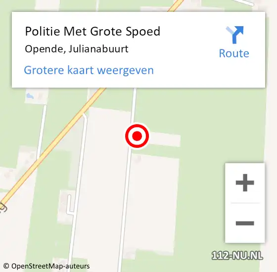 Locatie op kaart van de 112 melding: Politie Met Grote Spoed Naar Opende, Julianabuurt op 2 juni 2022 08:27