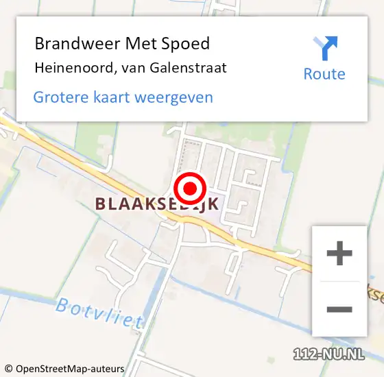 Locatie op kaart van de 112 melding: Brandweer Met Spoed Naar Heinenoord, van Galenstraat op 2 juni 2022 08:35