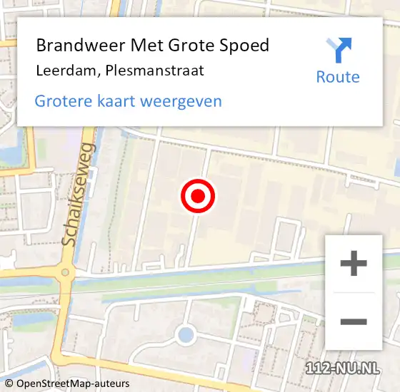 Locatie op kaart van de 112 melding: Brandweer Met Grote Spoed Naar Leerdam, Plesmanstraat op 18 juli 2014 23:46