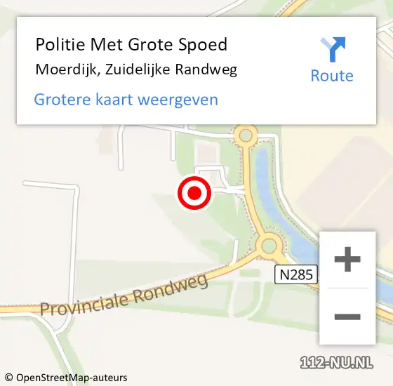 Locatie op kaart van de 112 melding: Politie Met Grote Spoed Naar Moerdijk, Zuidelijke Randweg op 2 juni 2022 09:57