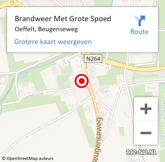 Locatie op kaart van de 112 melding: Brandweer Met Grote Spoed Naar Oeffelt, Beugenseweg op 2 juni 2022 10:09