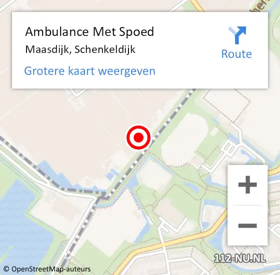 Locatie op kaart van de 112 melding: Ambulance Met Spoed Naar Maasdijk, Schenkeldijk op 2 juni 2022 10:12