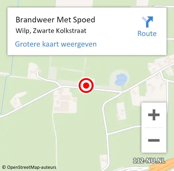 Locatie op kaart van de 112 melding: Brandweer Met Spoed Naar Wilp, Zwarte Kolkstraat op 2 juni 2022 10:14