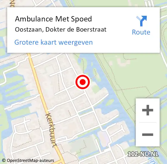 Locatie op kaart van de 112 melding: Ambulance Met Spoed Naar Oostzaan, Dokter de Boerstraat op 2 juni 2022 10:21