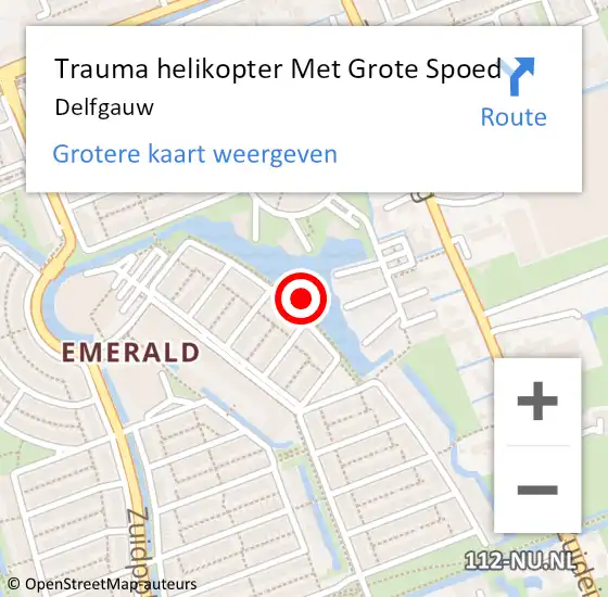 Locatie op kaart van de 112 melding: Trauma helikopter Met Grote Spoed Naar Delfgauw op 2 juni 2022 10:27