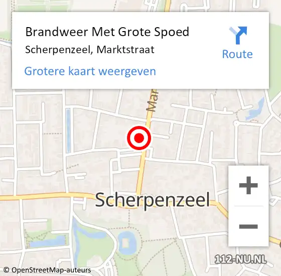 Locatie op kaart van de 112 melding: Brandweer Met Grote Spoed Naar Scherpenzeel, Marktstraat op 2 juni 2022 11:05