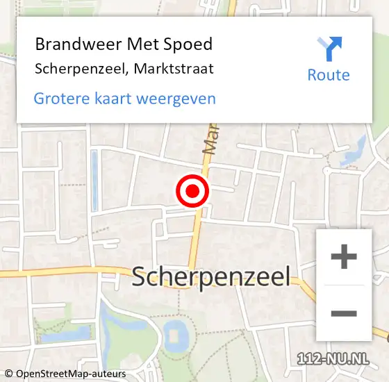 Locatie op kaart van de 112 melding: Brandweer Met Spoed Naar Scherpenzeel, Marktstraat op 2 juni 2022 11:27