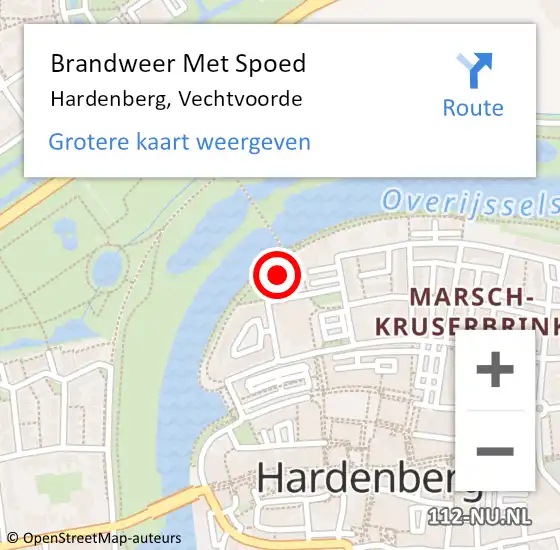 Locatie op kaart van de 112 melding: Brandweer Met Spoed Naar Hardenberg, Vechtvoorde op 2 juni 2022 12:15