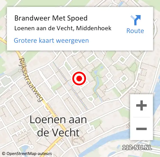 Locatie op kaart van de 112 melding: Brandweer Met Spoed Naar Loenen aan de Vecht, Middenhoek op 2 juni 2022 12:24