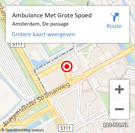 Locatie op kaart van de 112 melding: Ambulance Met Grote Spoed Naar Amsterdam-Zuidoost, De passage op 2 juni 2022 12:51