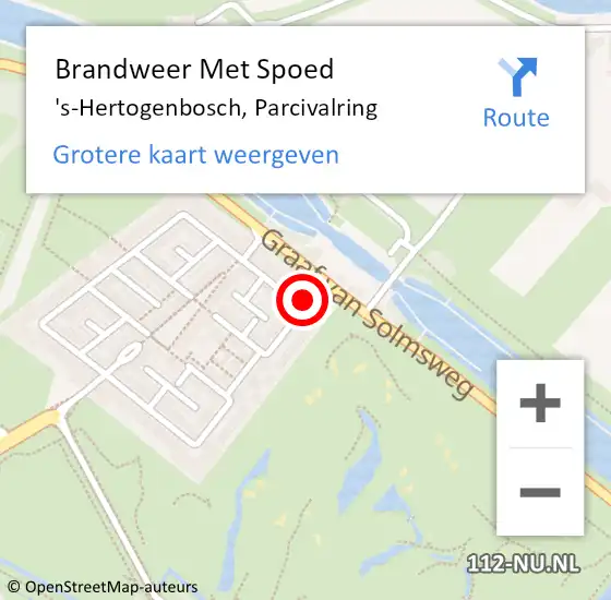 Locatie op kaart van de 112 melding: Brandweer Met Spoed Naar 's-Hertogenbosch, Parcivalring op 2 juni 2022 12:53