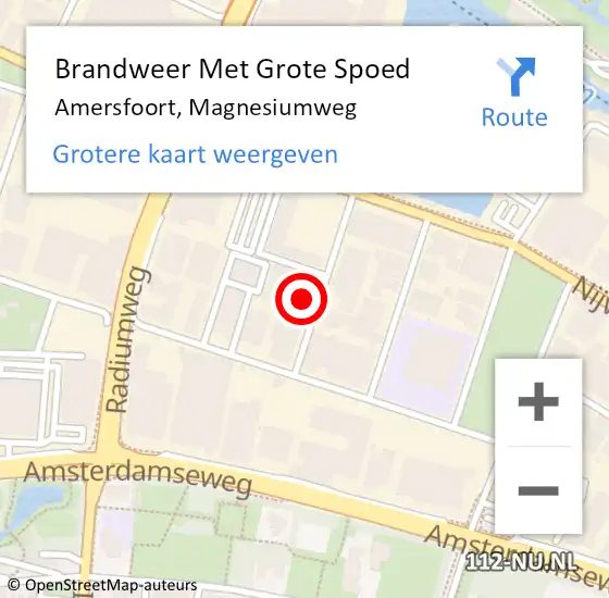 Locatie op kaart van de 112 melding: Brandweer Met Grote Spoed Naar Amersfoort, Magnesiumweg op 2 juni 2022 12:57