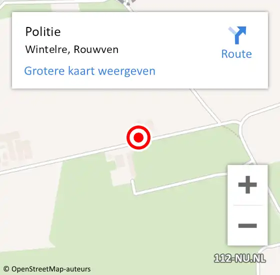 Locatie op kaart van de 112 melding: Politie Wintelre, Rouwven op 2 juni 2022 13:16