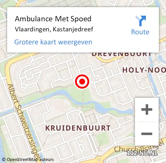 Locatie op kaart van de 112 melding: Ambulance Met Spoed Naar Vlaardingen, Kastanjedreef op 2 juni 2022 13:32