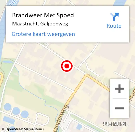 Locatie op kaart van de 112 melding: Brandweer Met Spoed Naar Maastricht, Galjoenweg op 2 juni 2022 14:07